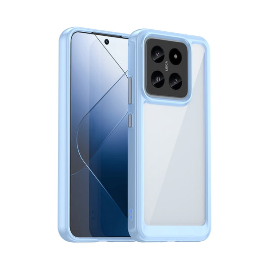 For Xiaomi 14 Pro Colorful Series Acrylic Hybrid TPU Phone Case(Blue) - 14 Pro Cases by buy2fix | Online Shopping UK | buy2fix