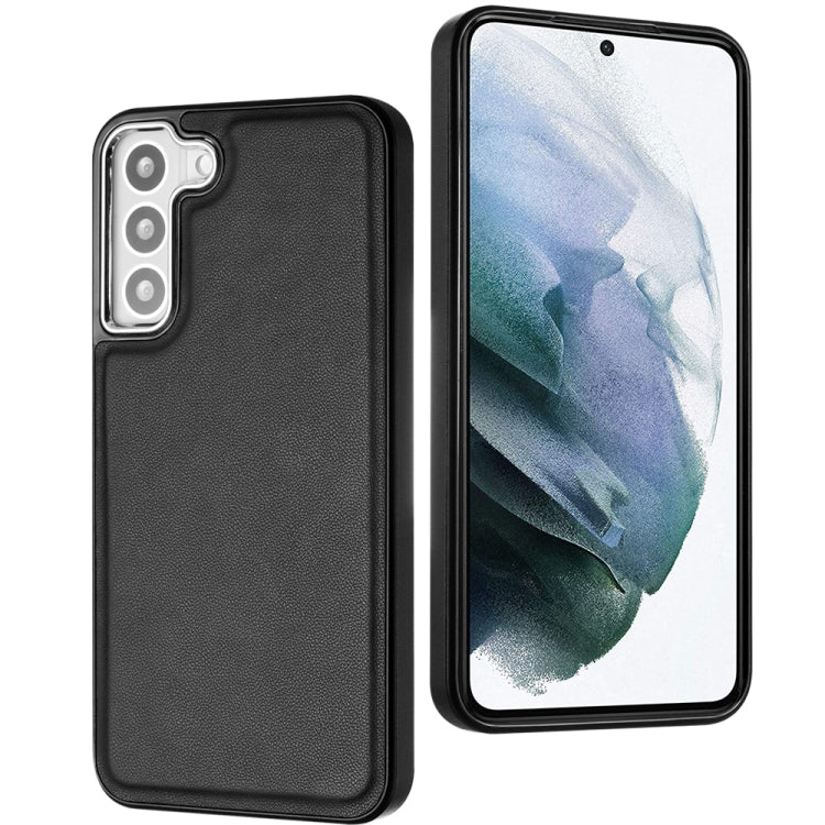 For Samsung Galaxy S22+ 5G Leather Texture Full Coverage Phone Case(Black) - Galaxy S22+ 5G Cases by buy2fix | Online Shopping UK | buy2fix
