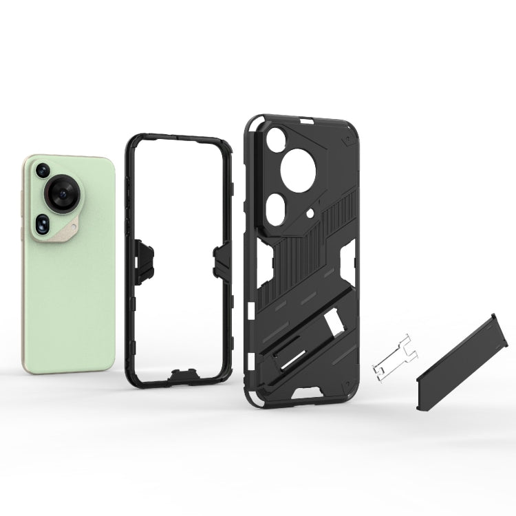 For Huawei Pura 70 Ultra Punk Armor 2 in 1 PC + TPU Phone Case with Holder(Green) - Huawei Cases by buy2fix | Online Shopping UK | buy2fix