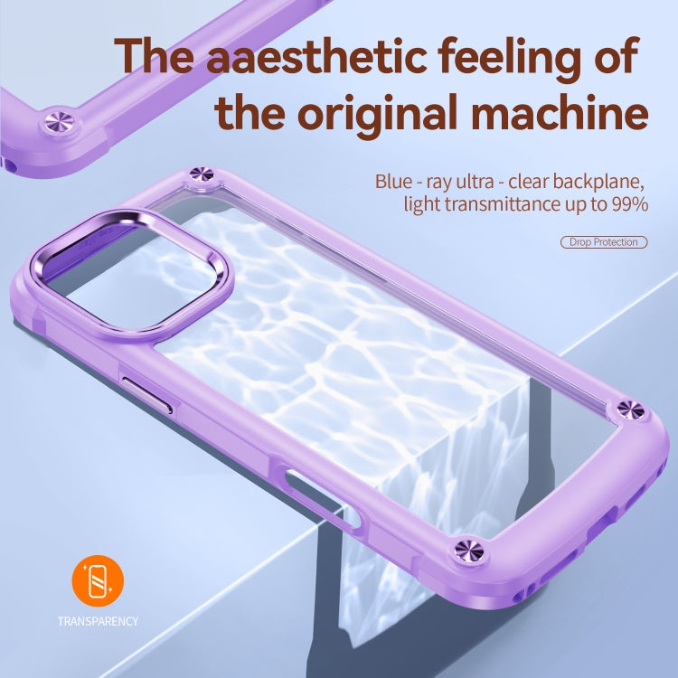 For iPhone 16 Pro TPU + PC Lens Protection Phone Case(Purple) - iPhone 16 Pro Cases by buy2fix | Online Shopping UK | buy2fix