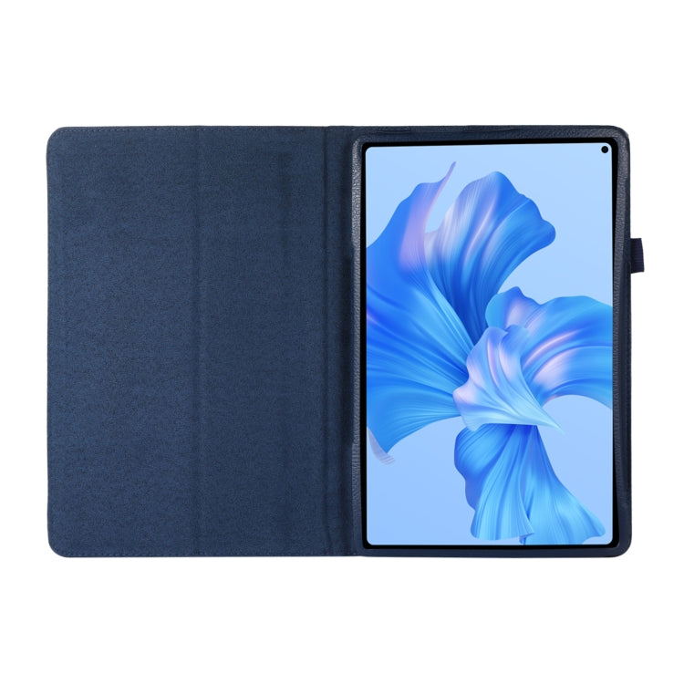For Huawei MatePad Pro 11 2024 Litchi Texture Leather Tablet Case with Holder(Dark Blue) - Huawei by buy2fix | Online Shopping UK | buy2fix