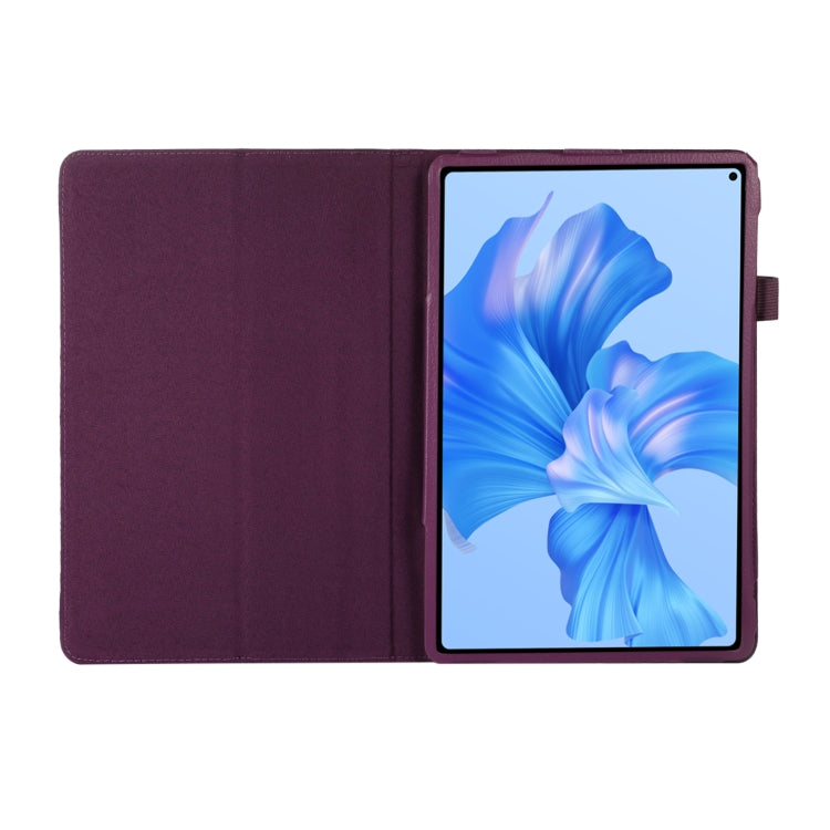 For Huawei MatePad Pro 11 2024 Litchi Texture Leather Tablet Case with Holder(Purple) - Huawei by buy2fix | Online Shopping UK | buy2fix