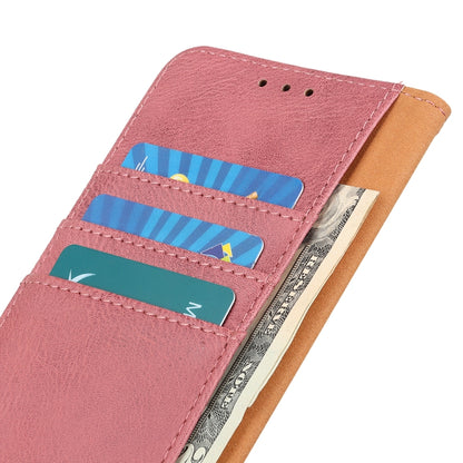 For iPhone 16e KHAZNEH Cowhide Texture Horizontal Flip Leather Phone Case(Pink) - iPhone 16e Cases by buy2fix | Online Shopping UK | buy2fix