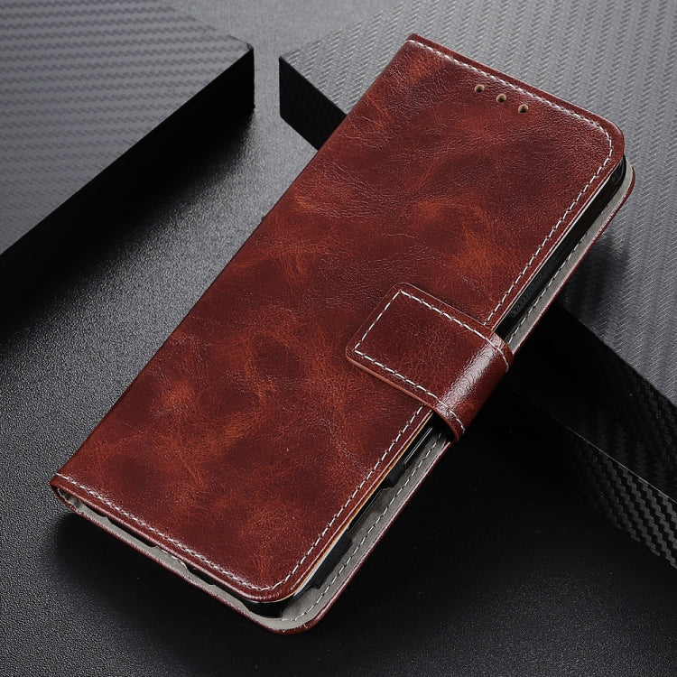 For iPhone 16 Plus Retro Crazy Horse Texture Horizontal Flip Leather Phone Case(Brown) - iPhone 16 Plus Cases by buy2fix | Online Shopping UK | buy2fix