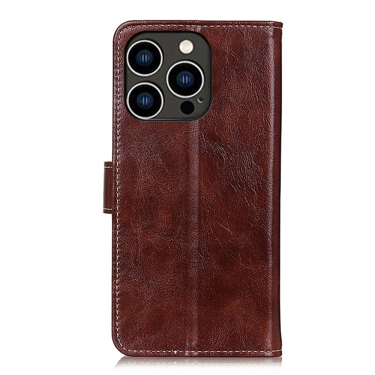 For iPhone 16 Pro Max Retro Crazy Horse Texture Horizontal Flip Leather Phone Case(Brown) - iPhone 16 Pro Max Cases by buy2fix | Online Shopping UK | buy2fix