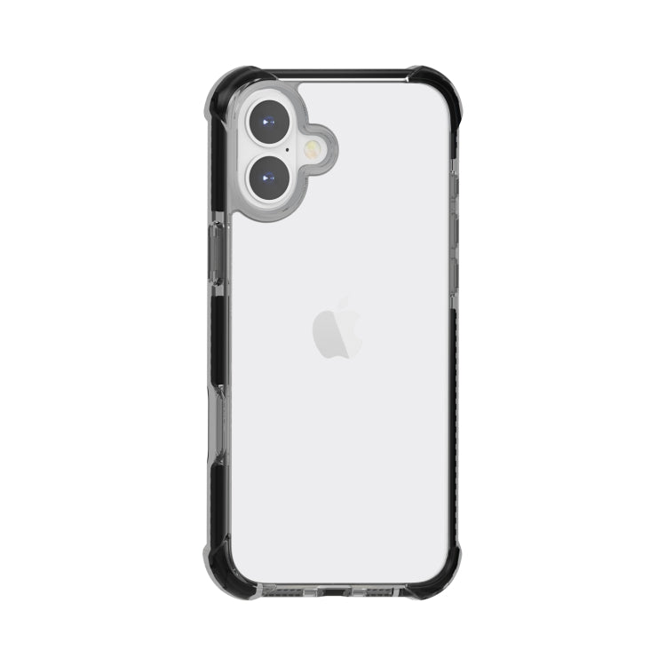 For iPhone 16 Four-corner Shockproof TPU + Acrylic Phone Case(Black) - iPhone 16 Cases by buy2fix | Online Shopping UK | buy2fix