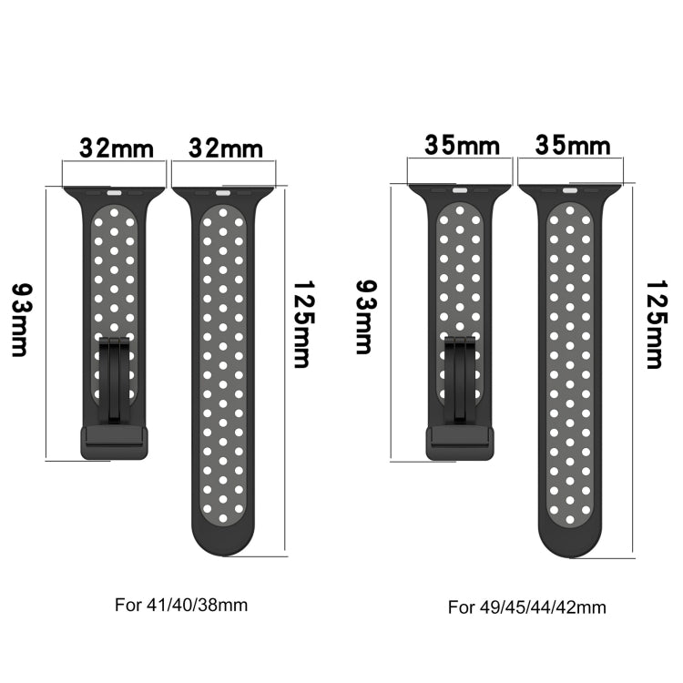 For Apple Watch 8 41mm Magnetic Buckle Silicone Watch Band(White Black) - Watch Bands by buy2fix | Online Shopping UK | buy2fix