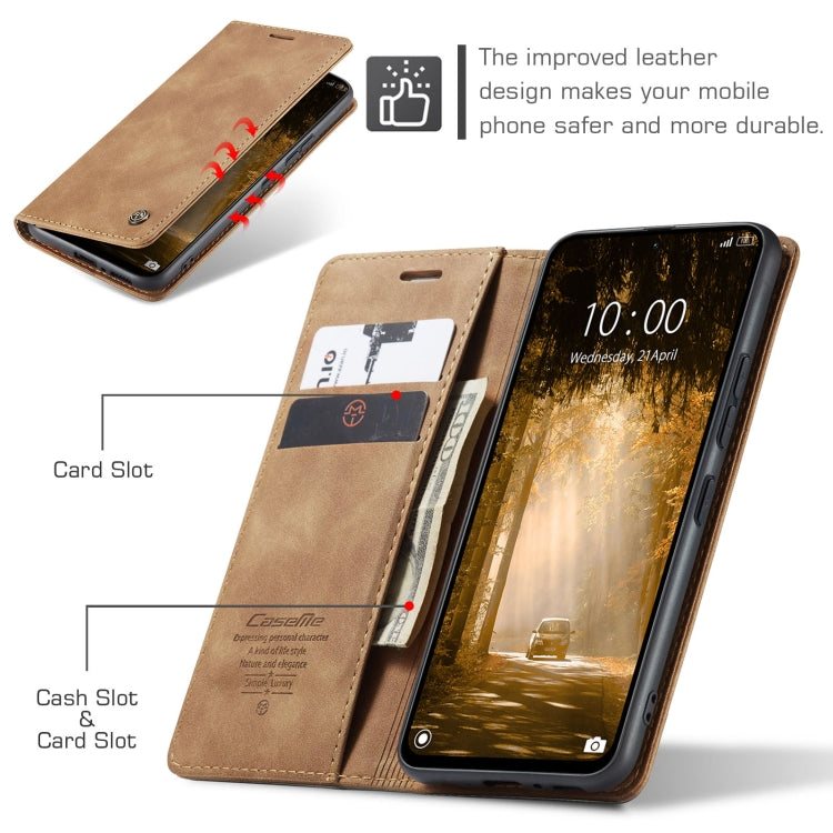 For Xiaomi Redmi Note 13 4G CaseMe 013 Multifunctional Horizontal Flip Leather Phone Case(Brown) - Xiaomi Cases by CaseMe | Online Shopping UK | buy2fix