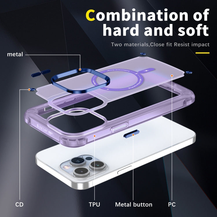 For iPhone 13 Pro Max Skin Feel TPU + PC MagSafe Magnetic Phone Case(Transparent Purple) - iPhone 13 Pro Max Cases by buy2fix | Online Shopping UK | buy2fix