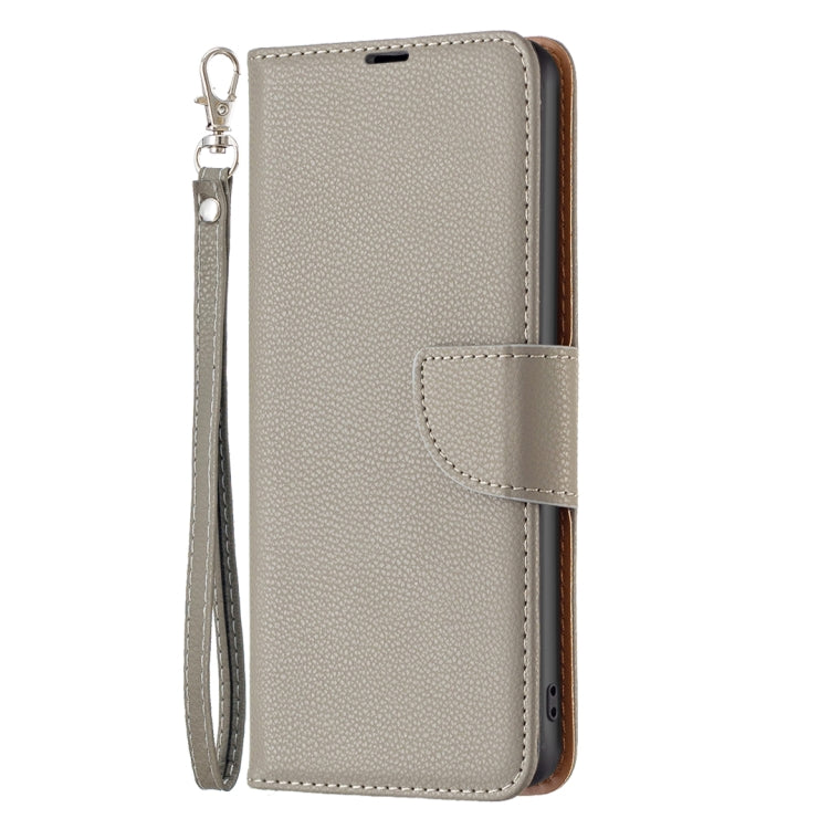 For iPhone 16 Litchi Texture Pure Color Flip Leather Phone Case(Grey) - iPhone 16 Cases by buy2fix | Online Shopping UK | buy2fix