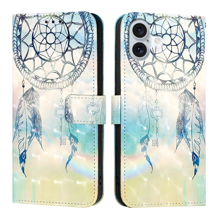 For iPhone 16 Plus 3D Painting Horizontal Flip Leather Phone Case(Dream Wind Chimes) - iPhone 16 Plus Cases by buy2fix | Online Shopping UK | buy2fix