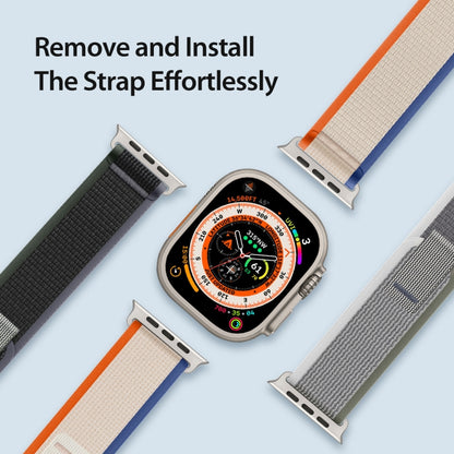 For Apple Watch 8 45mm  DUX DUCIS YJ Series Nylon Watch Band(Orange Beige) - Watch Bands by DUX DUCIS | Online Shopping UK | buy2fix