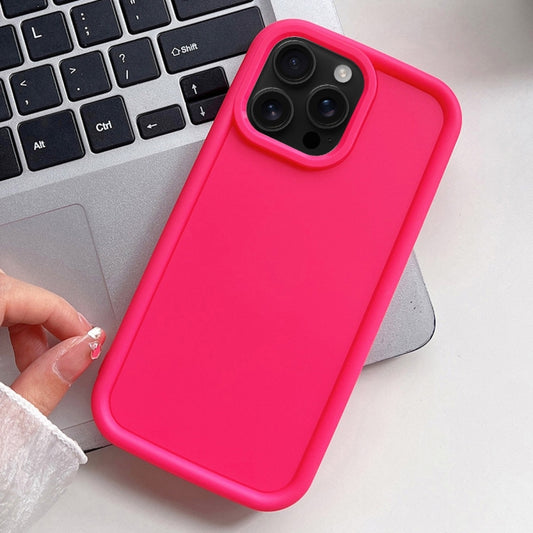 For iPhone 16 Pro Max Shockproof Frame Frosted TPU Phone Case(Rose Red) - iPhone 16 Pro Max Cases by buy2fix | Online Shopping UK | buy2fix