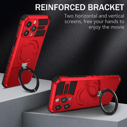 For iPhone 15 Pro MagSafe Magnetic Holder Phone Case(Red) - iPhone 15 Pro Cases by buy2fix | Online Shopping UK | buy2fix