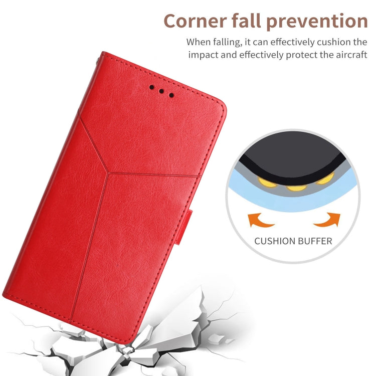 For OnePlus 12 5G Global Y-shaped Pattern Flip Leather Phone Case(Red) - OnePlus Cases by buy2fix | Online Shopping UK | buy2fix