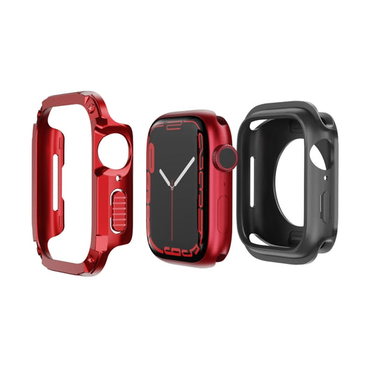 For Apple Watch Series 6 / 5 / 4 / SE 40mm 2-in-1 PC Hybrid TPU Armor Watch Case(Red) - Watch Cases by buy2fix | Online Shopping UK | buy2fix