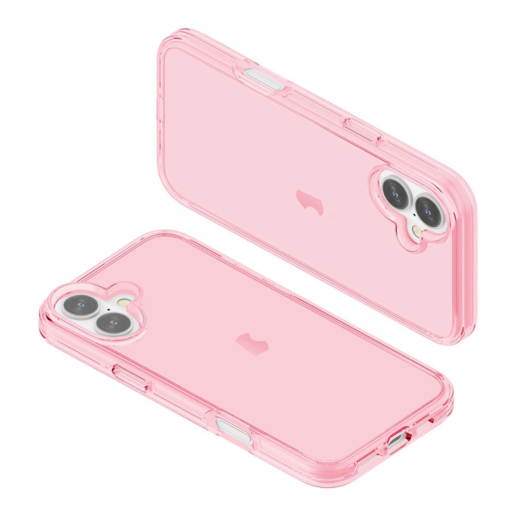 For iPhone 16 Plus Shockproof Terminator Transparent Phone Case(Pink) - iPhone 16 Plus Cases by buy2fix | Online Shopping UK | buy2fix