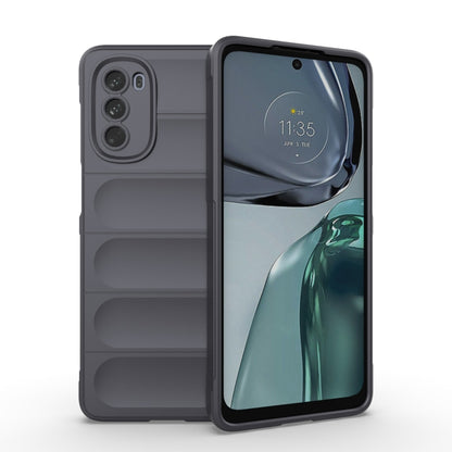 For Motorola Moto G62 5G Magic Shield TPU + Flannel Phone Case(Dark Grey) - Motorola Cases by buy2fix | Online Shopping UK | buy2fix