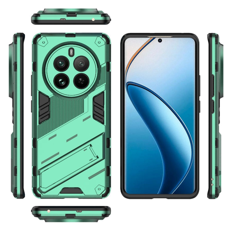 For Realme 12 Pro 5G Global Punk Armor 2 in 1 PC + TPU Phone Case with Holder(Green) - Realme Cases by buy2fix | Online Shopping UK | buy2fix