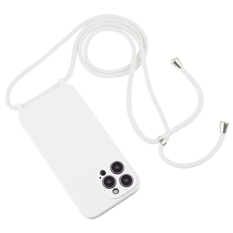 For iPhone 16 Crossbody Lanyard Liquid Silicone Case(White) - iPhone 16 Cases by buy2fix | Online Shopping UK | buy2fix