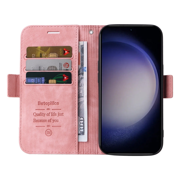 For Samsung Galaxy S24 BETOPNICE Dual-side Buckle Leather Phone Case(Pink) - Galaxy Phone Cases by BETOPNICE | Online Shopping UK | buy2fix