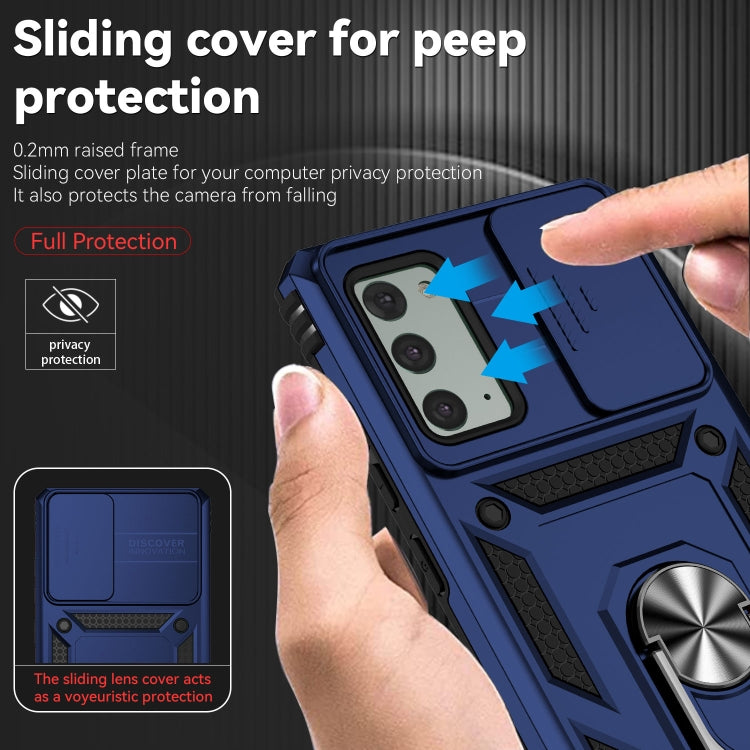 For Samsung Galaxy Note20 Sliding Camshield Holder Phone Case(Blue) - Galaxy Note20 Cases by buy2fix | Online Shopping UK | buy2fix