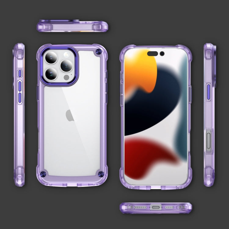 For iPhone 16 Pro Skin Feel TPU + PC Phone Case(Transparent Purple) - iPhone 16 Pro Cases by buy2fix | Online Shopping UK | buy2fix