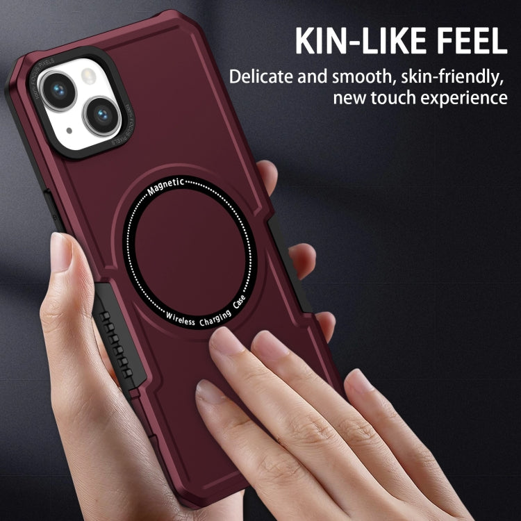 For iPhone 15 Plus MagSafe Shockproof Armor Phone Case(Wine Red) - iPhone 15 Plus Cases by buy2fix | Online Shopping UK | buy2fix