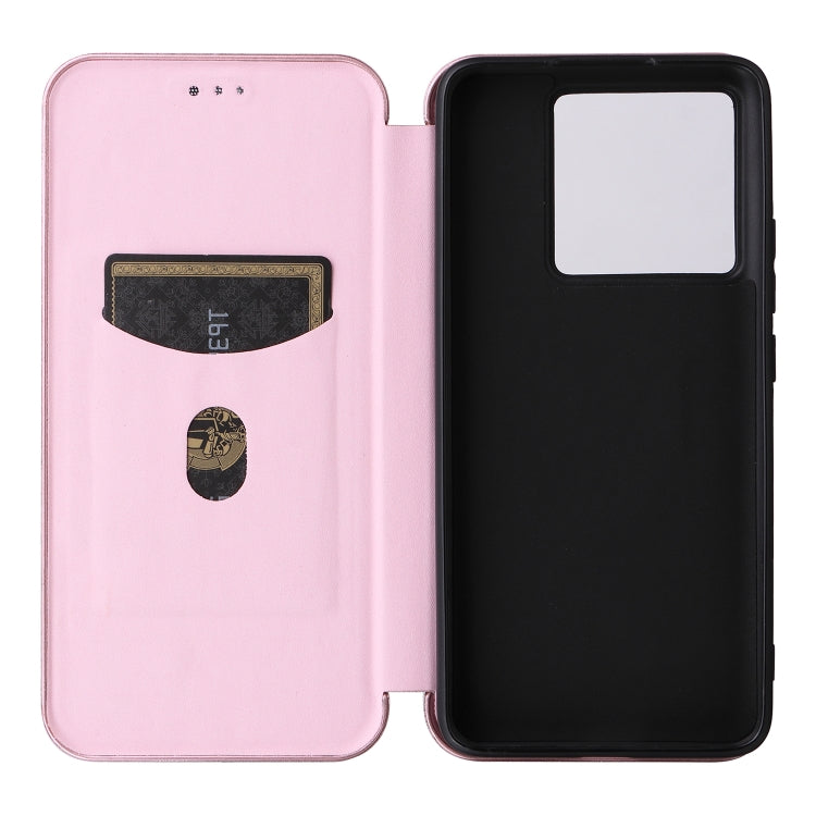 For Xiaomi Redmi K60 Ultra Carbon Fiber Texture Flip Leather Phone Case(Pink) - Redmi K60 Ultra Cases by buy2fix | Online Shopping UK | buy2fix