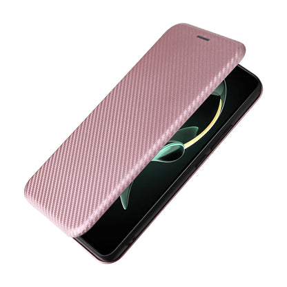 For Xiaomi Redmi K60 Ultra Carbon Fiber Texture Flip Leather Phone Case(Pink) - Redmi K60 Ultra Cases by buy2fix | Online Shopping UK | buy2fix