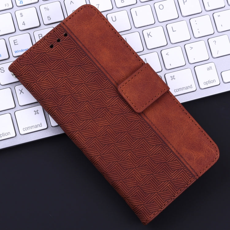 For iPhone SE 2024 Geometric Embossed Leather Phone Case(Brown) - More iPhone Cases by buy2fix | Online Shopping UK | buy2fix