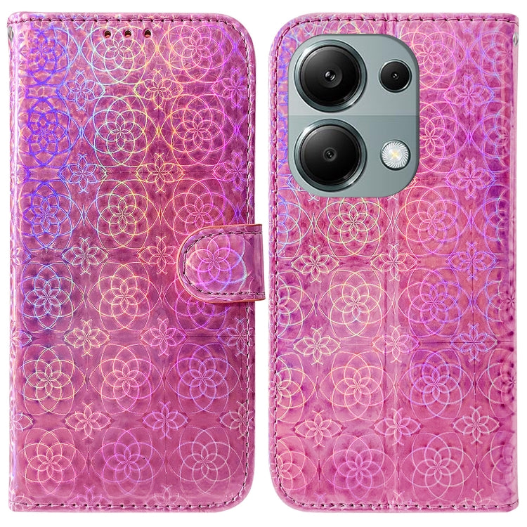 For Xiaomi Poco M6 Pro 4G Colorful Magnetic Buckle Leather Phone Case(Pink) - Xiaomi Cases by buy2fix | Online Shopping UK | buy2fix