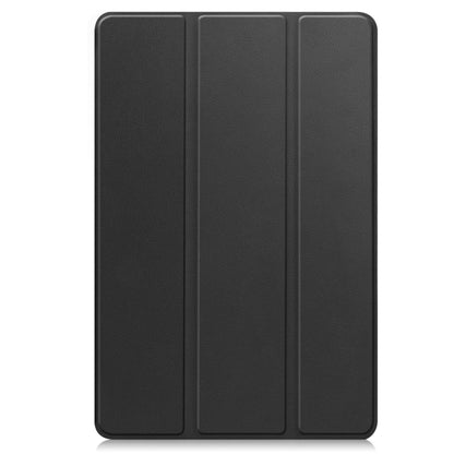 For Google Pixel Tablet Custer Pure Color 3-Fold Holder Smart Leather Tablet Case(Black) - Google by buy2fix | Online Shopping UK | buy2fix