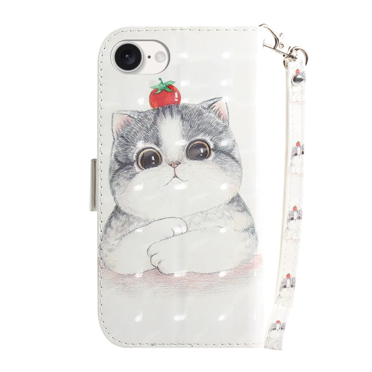 For iPhone SE 2024 3D Colored Horizontal Flip Leather Phone Case(Cute Cat) - More iPhone Cases by buy2fix | Online Shopping UK | buy2fix