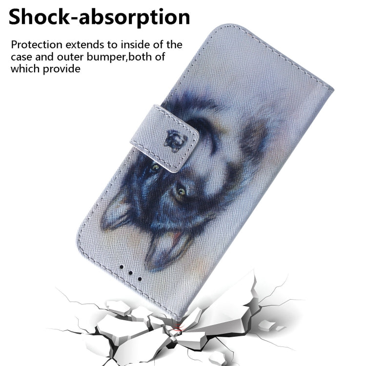 For iPhone SE 2024 Coloured Drawing Flip Leather Phone Case(White Wolf) - More iPhone Cases by buy2fix | Online Shopping UK | buy2fix