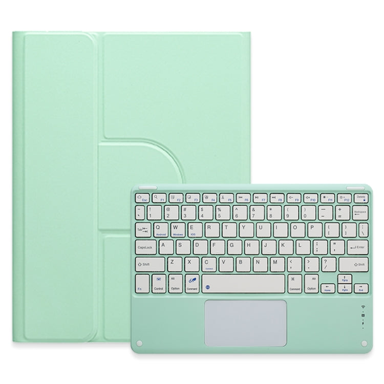 For iPad 10.2 2021 / Air 2019 Square Button 360 Degree Rotatable Bluetooth Keyboard Leather Case with Touchpad(Mint Green) - Universal by buy2fix | Online Shopping UK | buy2fix