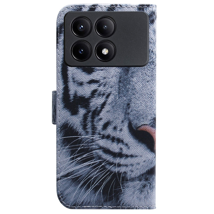 For Xiaomi Redmi K70E / Poco X6 Pro Coloured Drawing Flip Leather Phone Case(Tiger) - K70E Cases by buy2fix | Online Shopping UK | buy2fix