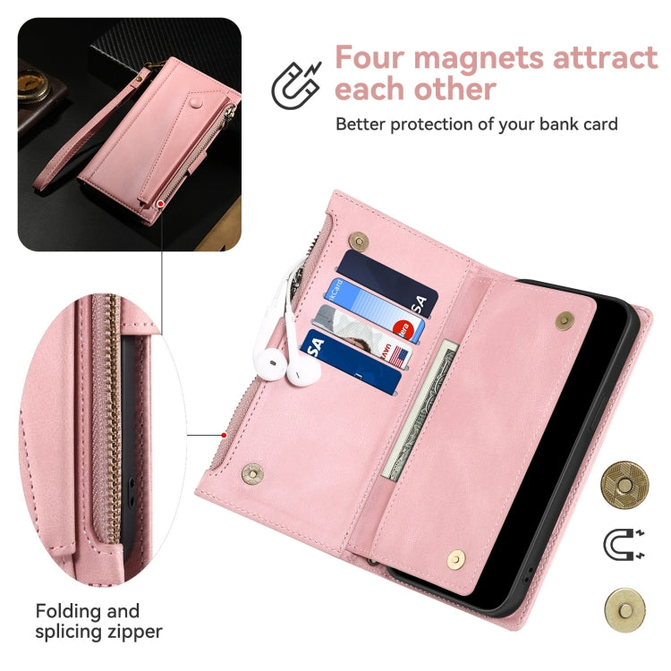 For iPhone 16 ESEBLE Retro Frosted RFID Flip Leather Phone Case(Rose Gold) - iPhone 16 Cases by ESEBLE | Online Shopping UK | buy2fix