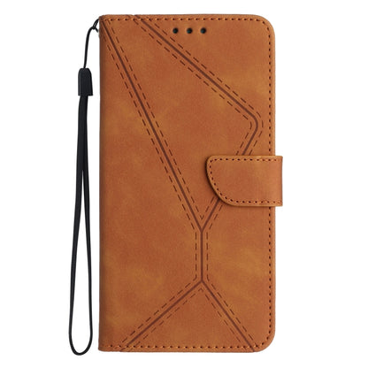 For Samsung Galaxy S24+ 5G Stitching Embossed Leather Phone Case(Brown) - Galaxy S24+ 5G Cases by buy2fix | Online Shopping UK | buy2fix