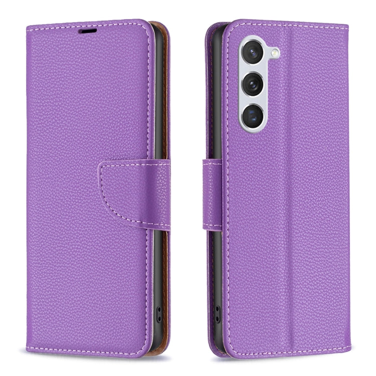 For Samsung Galaxy S24 5G Litchi Texture Pure Color Flip Leather Phone Case(Purple) - Galaxy S24 5G Cases by buy2fix | Online Shopping UK | buy2fix