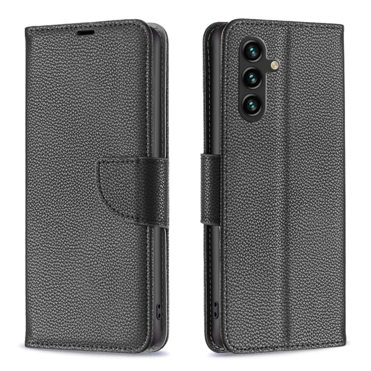 For Samsung Galaxy A35 Litchi Texture Pure Color Flip Leather Phone Case(Black) - Galaxy Phone Cases by buy2fix | Online Shopping UK | buy2fix