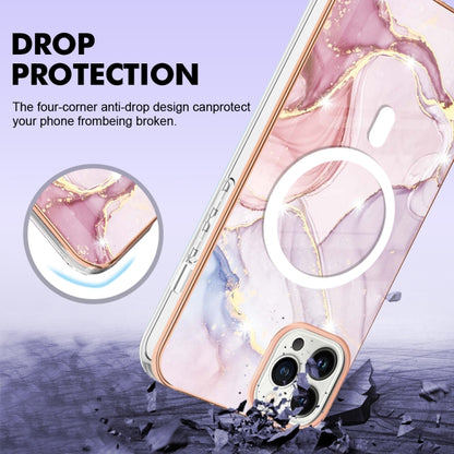 For iPhone 13 Pro Max Marble Pattern Dual-side IMD Magsafe TPU Phone Case(Rose Gold 005) - iPhone 13 Pro Max Cases by buy2fix | Online Shopping UK | buy2fix