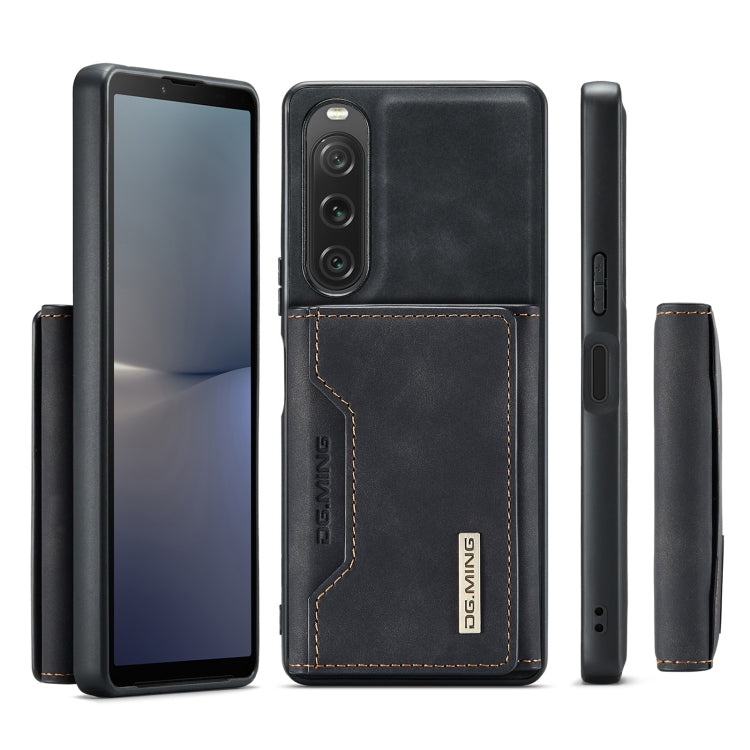 For Sony Xperia 10 V DG.MING M2 Series 3-Fold Multi Card Bag + Magnetic Phone Case(Black) - Sony Cases by DG.MING | Online Shopping UK | buy2fix