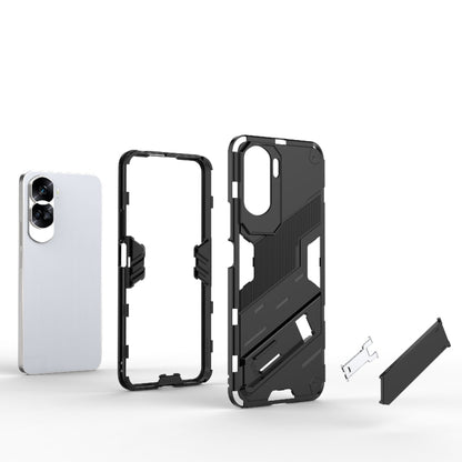 For Honor 90 Lite 5G Global Punk Armor 2 in 1 PC + TPU Phone Case with Holder(White) - Honor Cases by buy2fix | Online Shopping UK | buy2fix