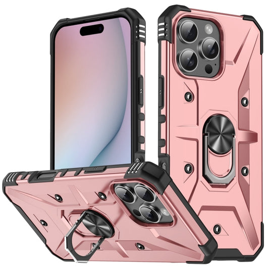 For iPhone 16 Pro Ring Holder Phone Case(Rose Gold) - iPhone 16 Pro Cases by buy2fix | Online Shopping UK | buy2fix