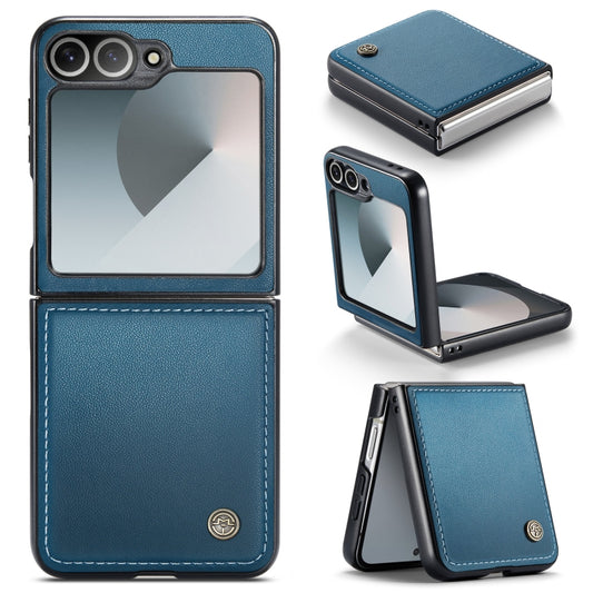 For Samsung Galaxy Z Flip6 5G CaseMe 023 Butterfly Buckle Litchi Texture RFID Anti-theft Leather Phone Case(Blue) - Galaxy Z Flip6 5G Cases by CaseMe | Online Shopping UK | buy2fix