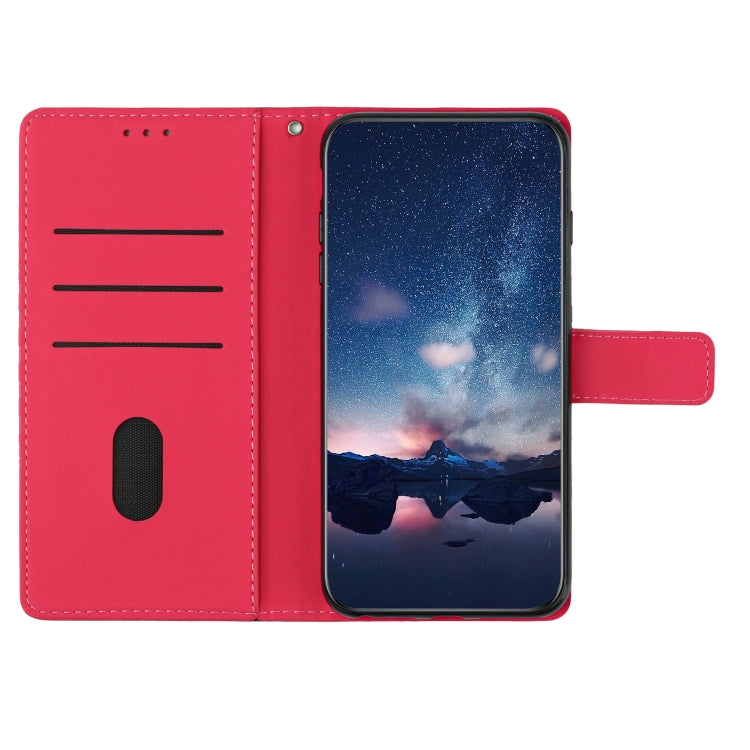 For iPhone 16 Pro Max Diamond Embossed Skin Feel Leather Phone Case(Red) - iPhone 16 Pro Max Cases by buy2fix | Online Shopping UK | buy2fix