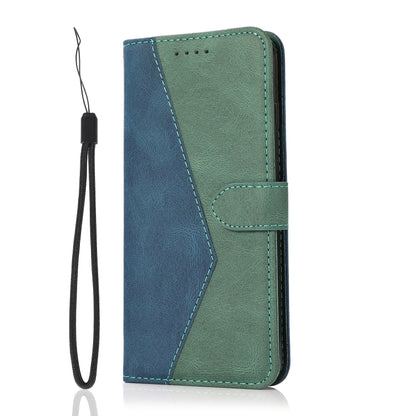 For iPhone 16 Pro Max Dual-color Stitching Leather Phone Case(Blue Green) - iPhone 16 Pro Max Cases by buy2fix | Online Shopping UK | buy2fix