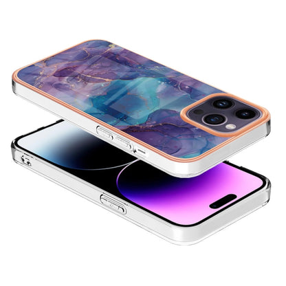 For iPhone 16 Pro Max Electroplating Marble Dual-side IMD Phone Case(Purple 016) - iPhone 16 Pro Max Cases by buy2fix | Online Shopping UK | buy2fix