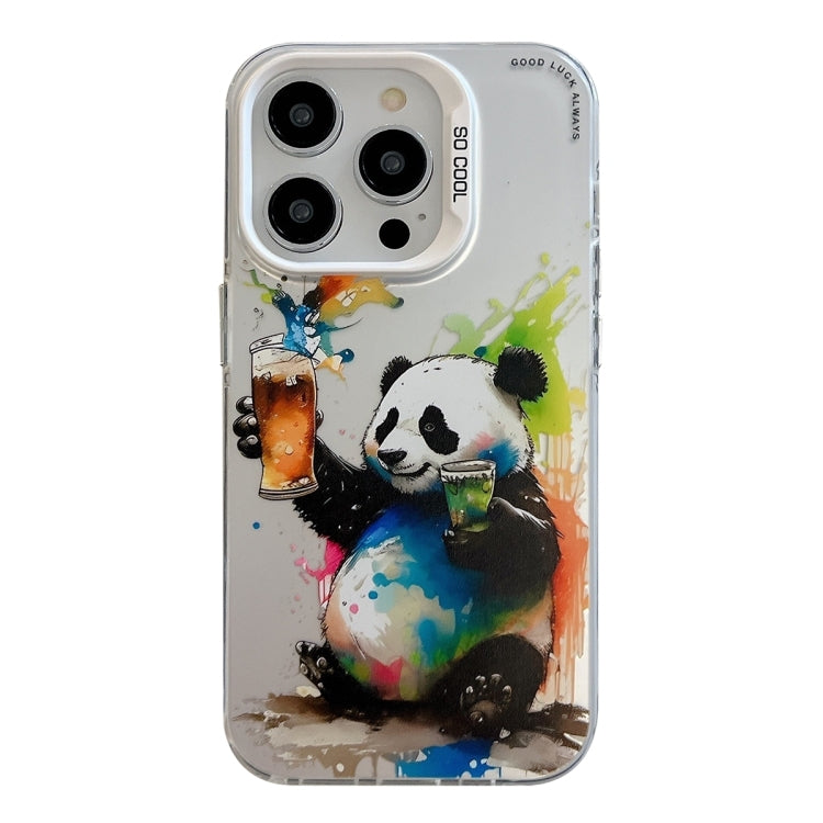 For iPhone 16 Pro Max Animal Pattern Oil Painting Series PC + TPU Phone Case(Panda) - iPhone 16 Pro Max Cases by buy2fix | Online Shopping UK | buy2fix